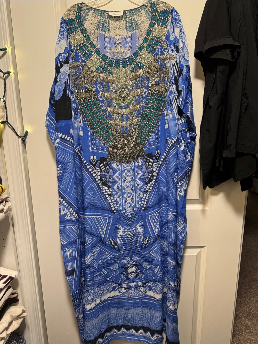 Camilla Blue and Teal Embellished Maxi Dress